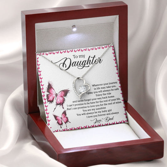 To My Daughter Necklace Gift Box From Dad