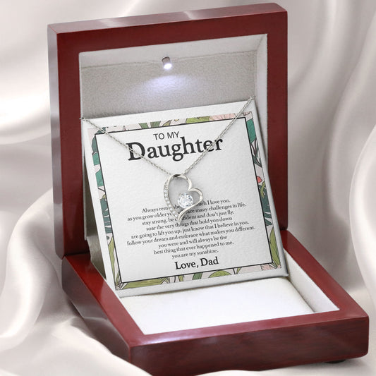To My Daughter Valentine Necklace Gift Love From Dad