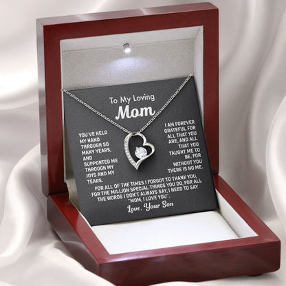 To My Loving Mom Necklace, Mothers Day, Valentine Gift From Son To Mom