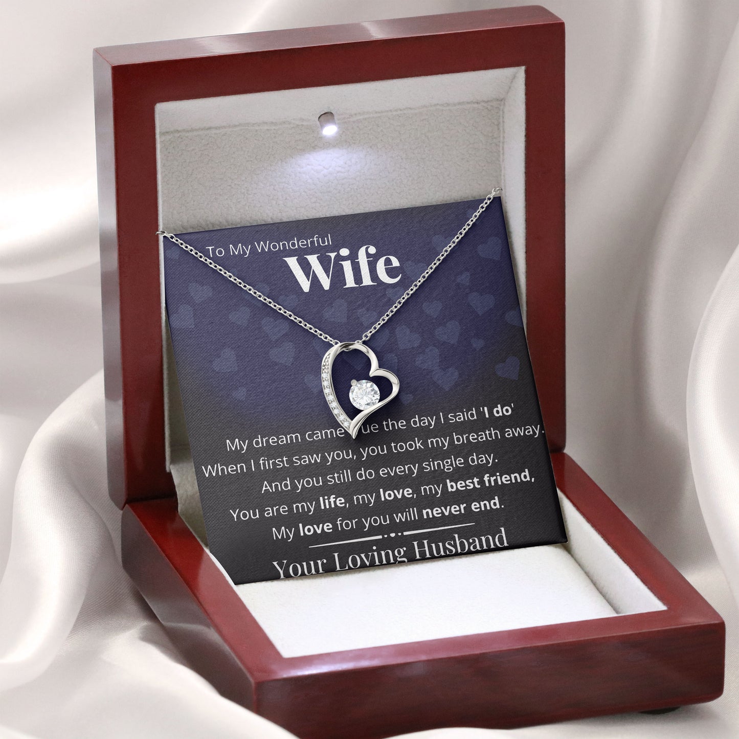 To My Wonderful Wife Necklace Gifts for Women Birthday, Valentine's Day, Mother's Day