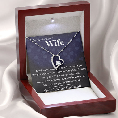 To My Wonderful Wife Necklace Gifts for Women Birthday, Valentine's Day, Mother's Day