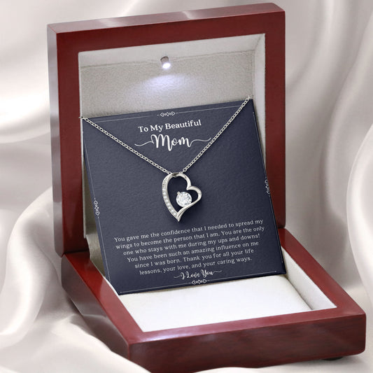 To My Beautiful Mom Necklace, Valentine's Day, Mother Gift, Birthday Gifts Ideas From Son Daughter