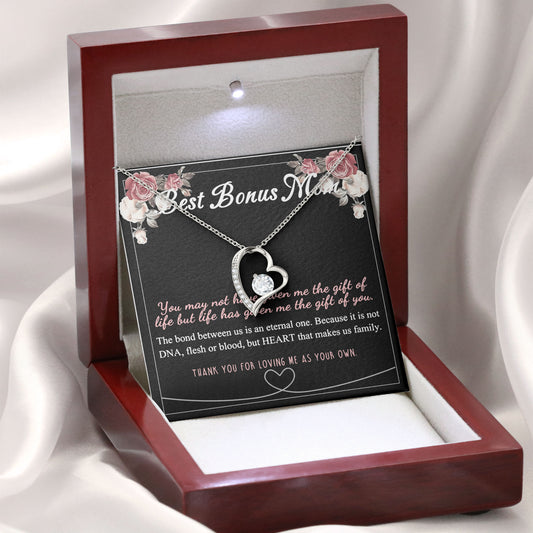 To My Best Bonus Mom Necklace, Mother Gift, Valentine's Day Birthday Gifts Ideas, Loving Mother Keepsake