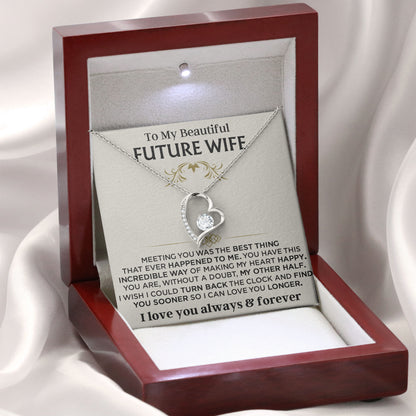 To My Beautiful Future Wife Necklace with Message Card