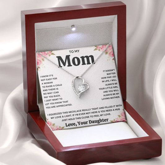To My Mom Necklace, Anniversary Keepsake, Mother Gift, Valentine's Day Birthday Gifts Ideas
