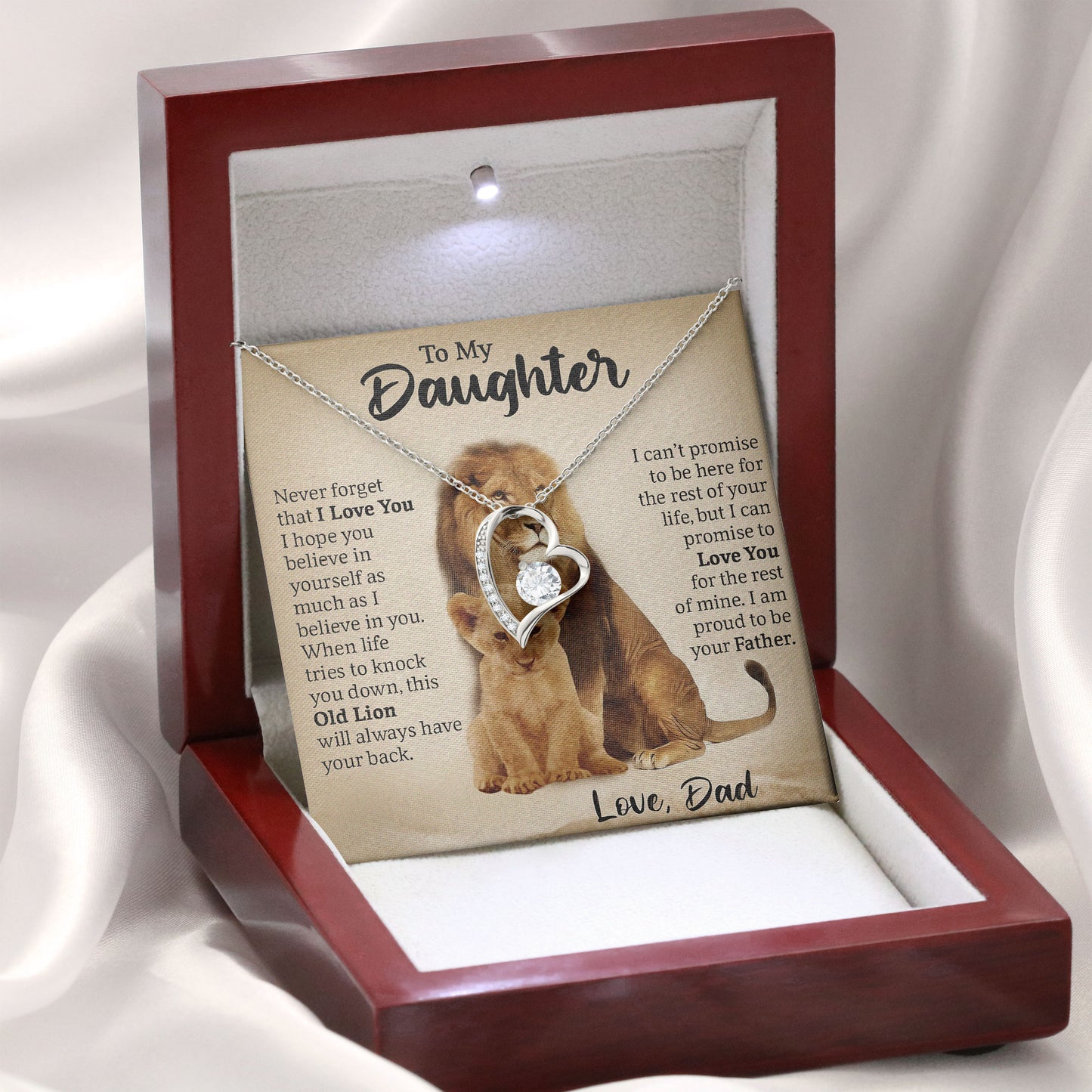 To My Daughter Necklace Keepsake Gift From Dad
