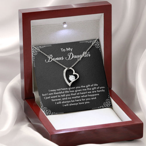 To My Bonus Daughter Necklace with Message