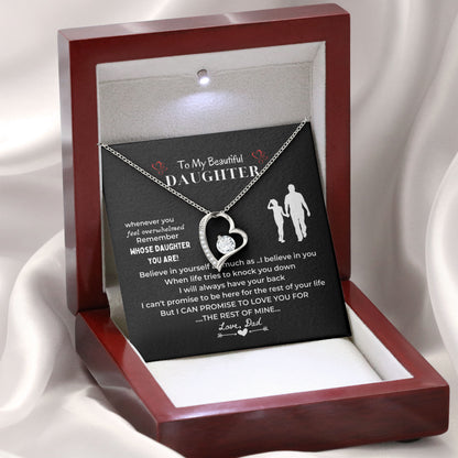 To My Beautiful Daughter Love Necklace Gift From Dad