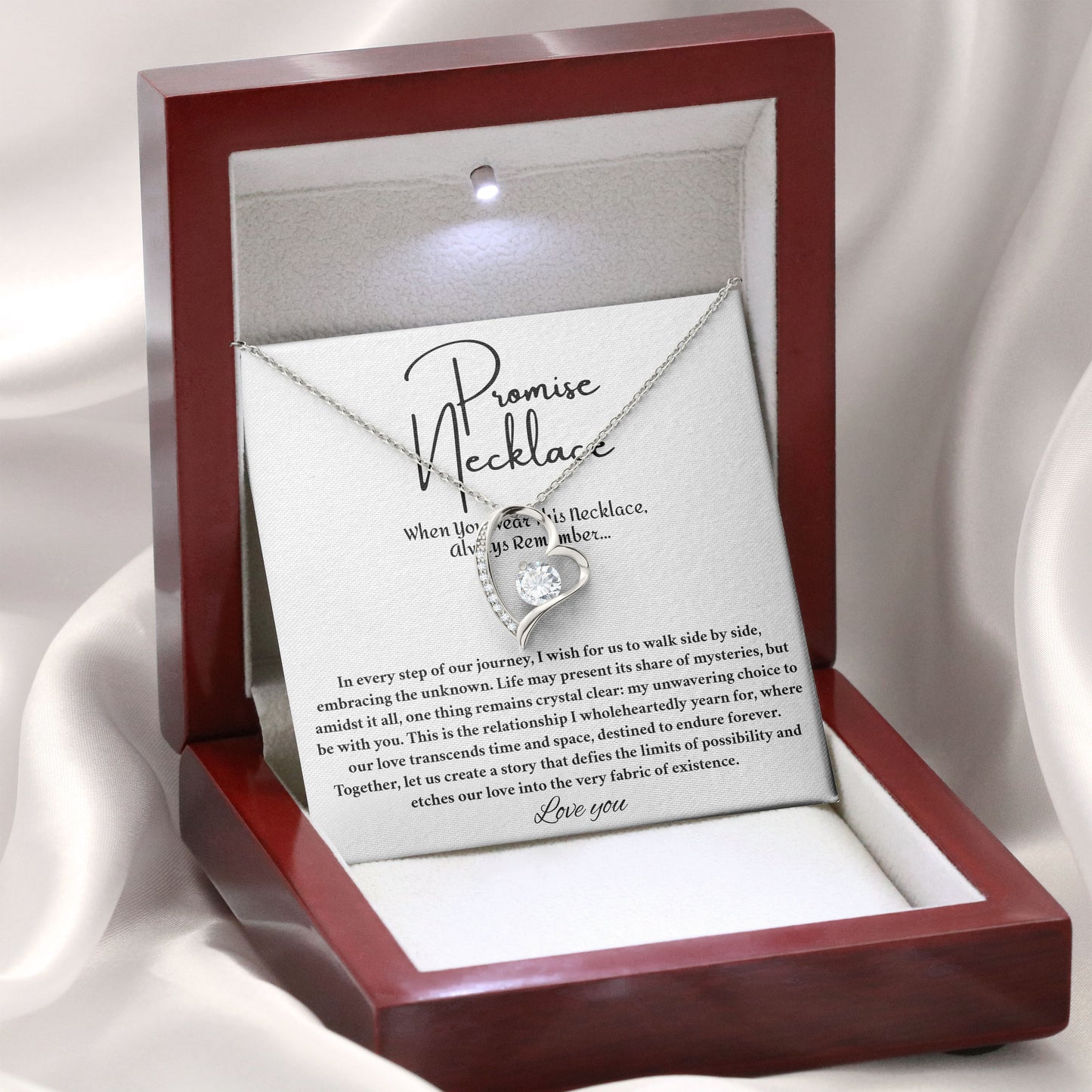 Promise Necklace with Elegant Box and Sentimental Card