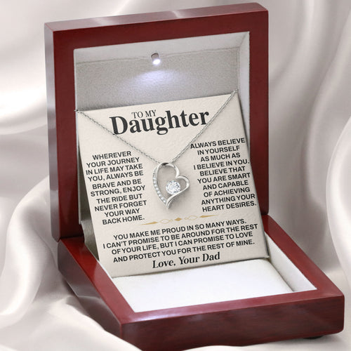 To My Daughter Necklace with Sentimental Card Gift From Dad