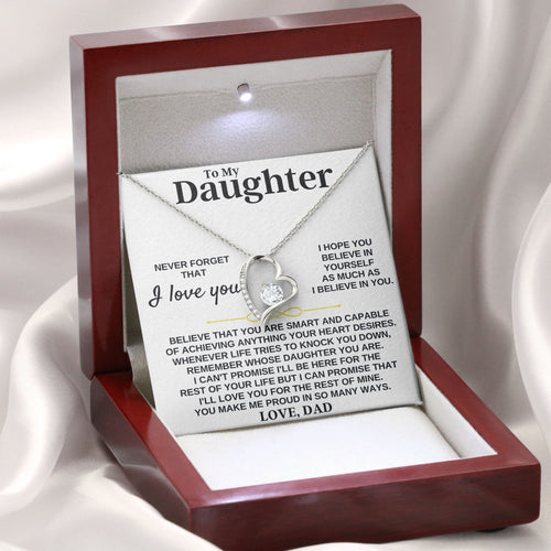 To My Daughter Necklace Birthday Gift with Message Card From Dad