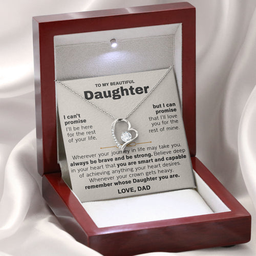 To My Beautiful Daughter Valentine Necklace Gift From Dad