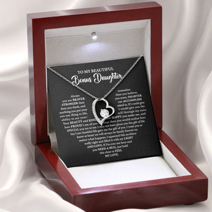 To My Beautiful Bonus Daughter Birthday Jewelry Gift