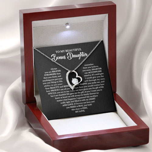 To My Beautiful Bonus Daughter Birthday Jewelry Gift