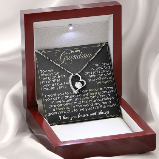 To My Grandma Necklace Gift with Love and Message Card