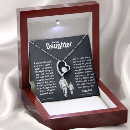 To My Daughter Heart Necklace Gift From Dad