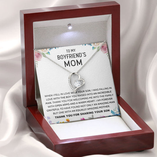To My Boyfriend's Mom Necklace, Valentines Day, Mother's Day Keepsake, Birthday Gifts