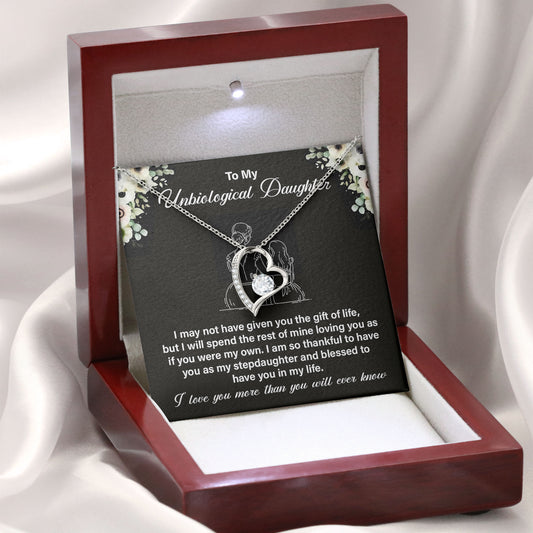 To My Unbiological Daughter Keepsake Necklace Gift
