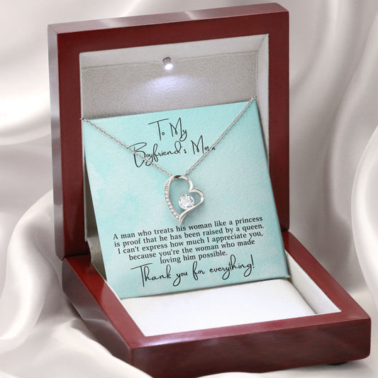To My Boyfriend's Mom Necklace With Message Card And Box, Valentines Day, Mother's Day Gifts