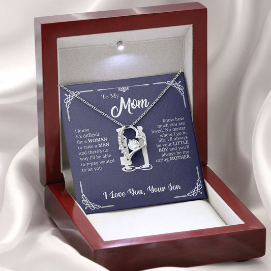 To My Mom Necklace, Anniversary Keepsake, Mother Gift From Son, Valentine's Day Birthday Gifts Ideas