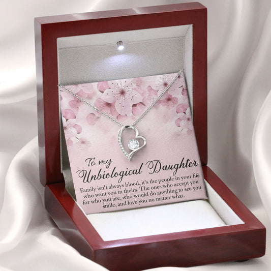 To My Unbiological Daughter Necklace Gift for Birthday