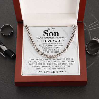 To My Son Necklace with Message Card and Gift Box From Mom