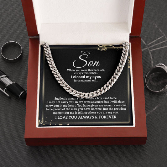 To My Son Birthday Necklace Gift from Parents