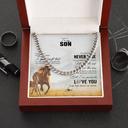 To My Son Graduation Cuban Link Necklace Gift