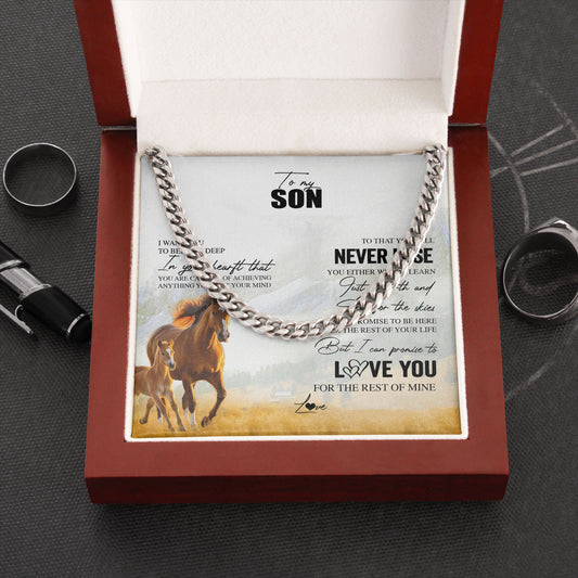 To My Son Graduation Cuban Link Necklace Gift