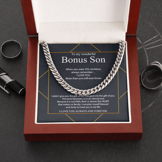 To My Wonderful Bonus Son Necklace Gift from Parents