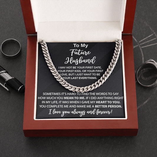 To My Husband Cuban Chain Necklace For Him Men