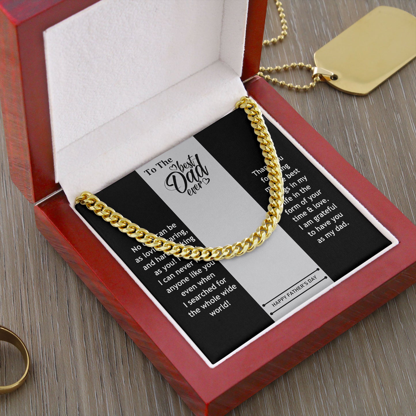 To The Best Dad Ever Necklace Gift Father Cuban Link Chain