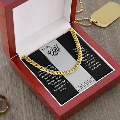 To The Best Dad Ever Necklace Gift Father Cuban Link Chain
