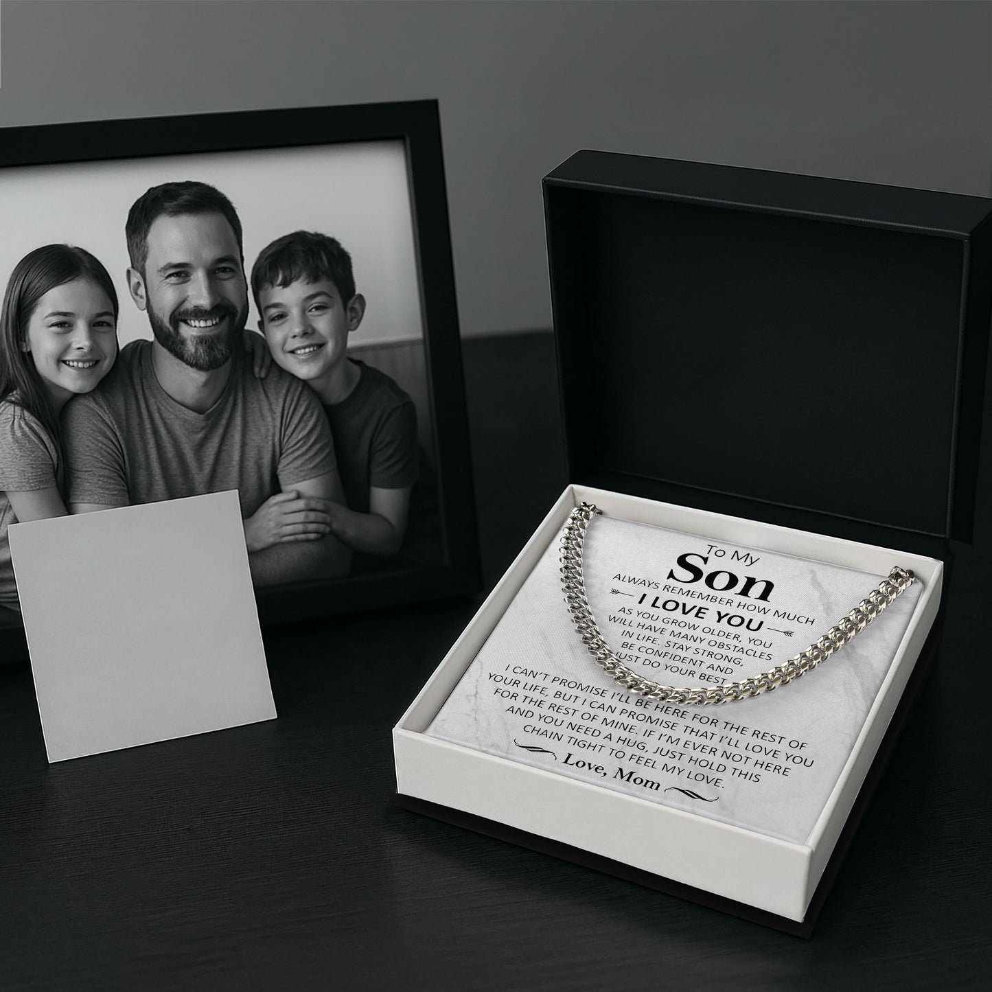 To My Son Necklace with Message Card and Gift Box From Mom