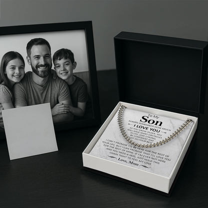 To My Son Necklace with Message Card and Gift Box From Mom