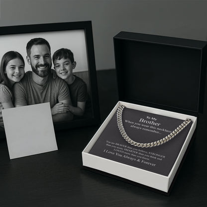 To My Brother Cuban Link Chain Necklace with Box