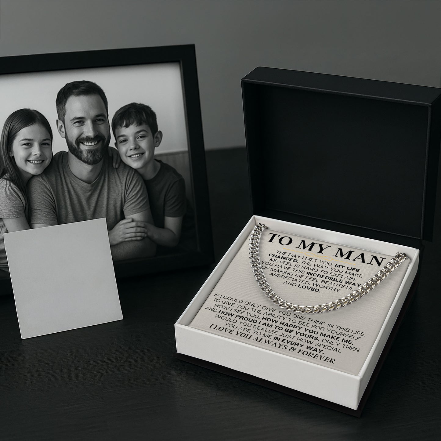 To My Man Necklace With Message Card Birthday Valentine Gift