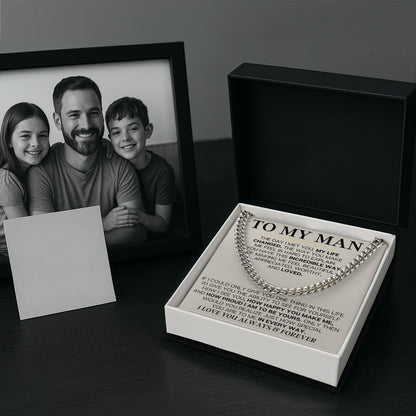 To My Man Necklace With Message Card Birthday Valentine Gift