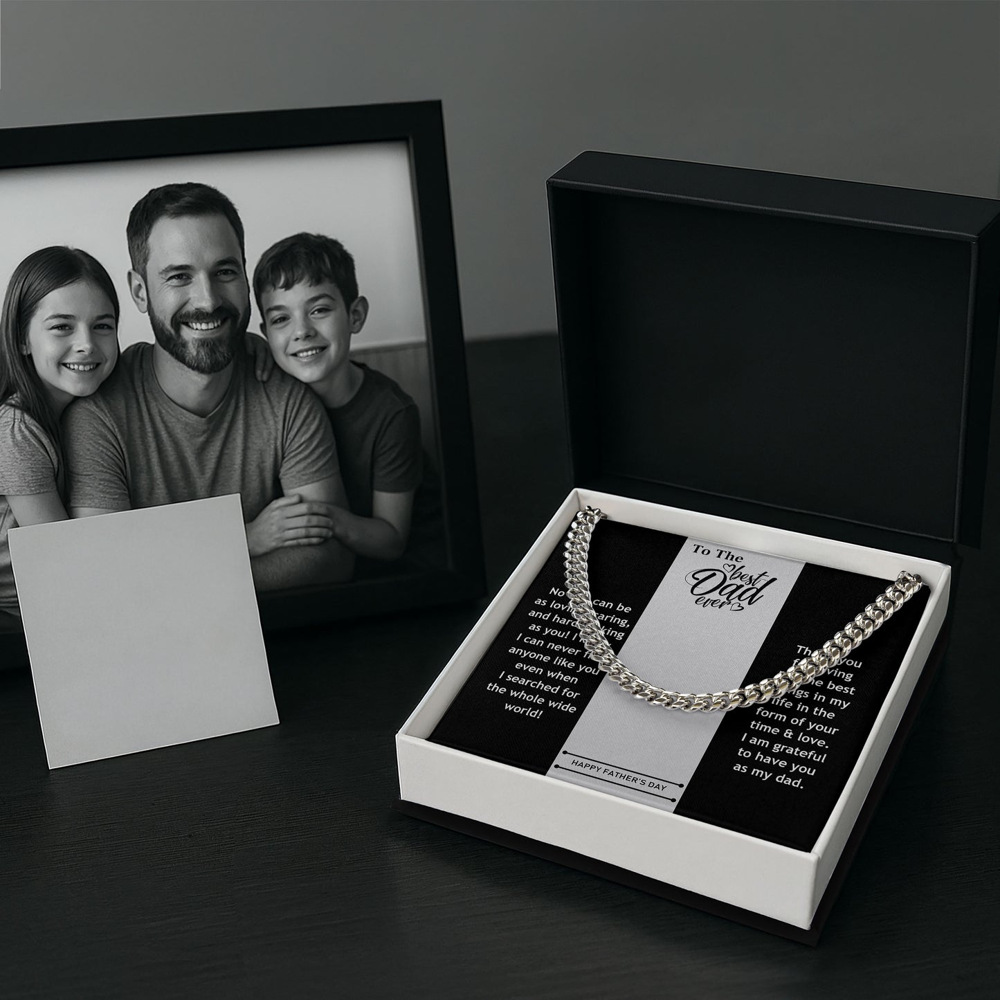 To The Best Dad Ever Necklace Gift Father Cuban Link Chain