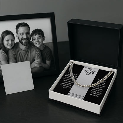 To The Best Dad Ever Necklace Gift Father Cuban Link Chain