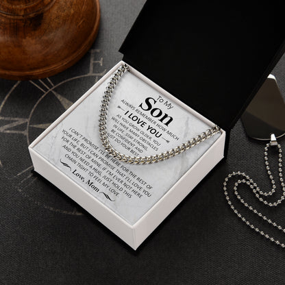 To My Son Necklace with Message Card and Gift Box From Mom