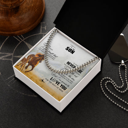 To My Son Graduation Cuban Link Necklace Gift
