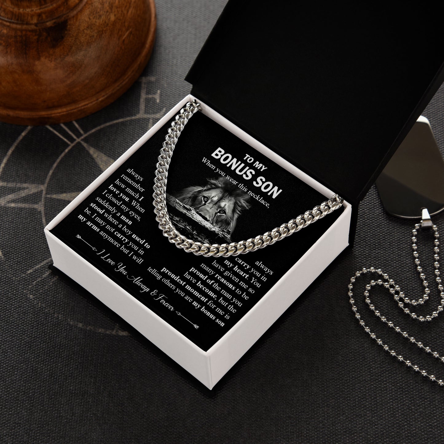 To My Bonus Son Necklace from Mom with Love