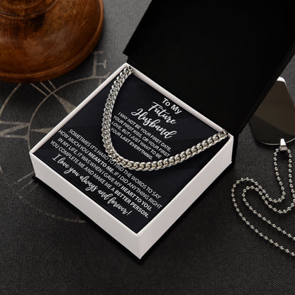 To My Husband Cuban Chain Necklace For Him Men