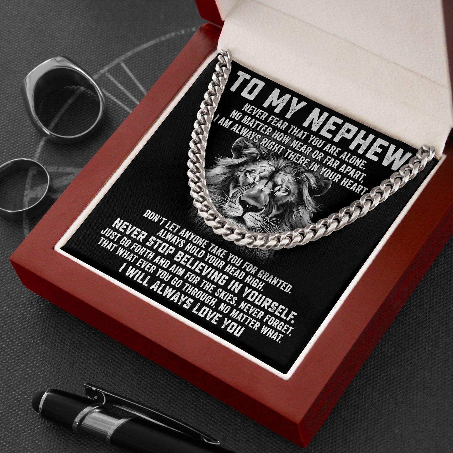 To My Nephew Necklace With Message Card Birthday Gift
