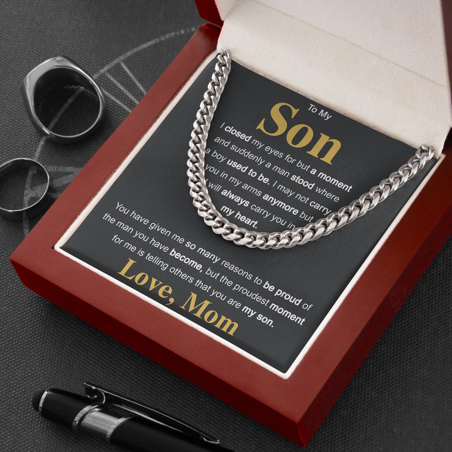 To My Son Necklace From Mom, Birthday Gifts For Graduation, Valentine's Day Gift