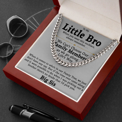To My Little Brother Cuban Link Chain Necklace