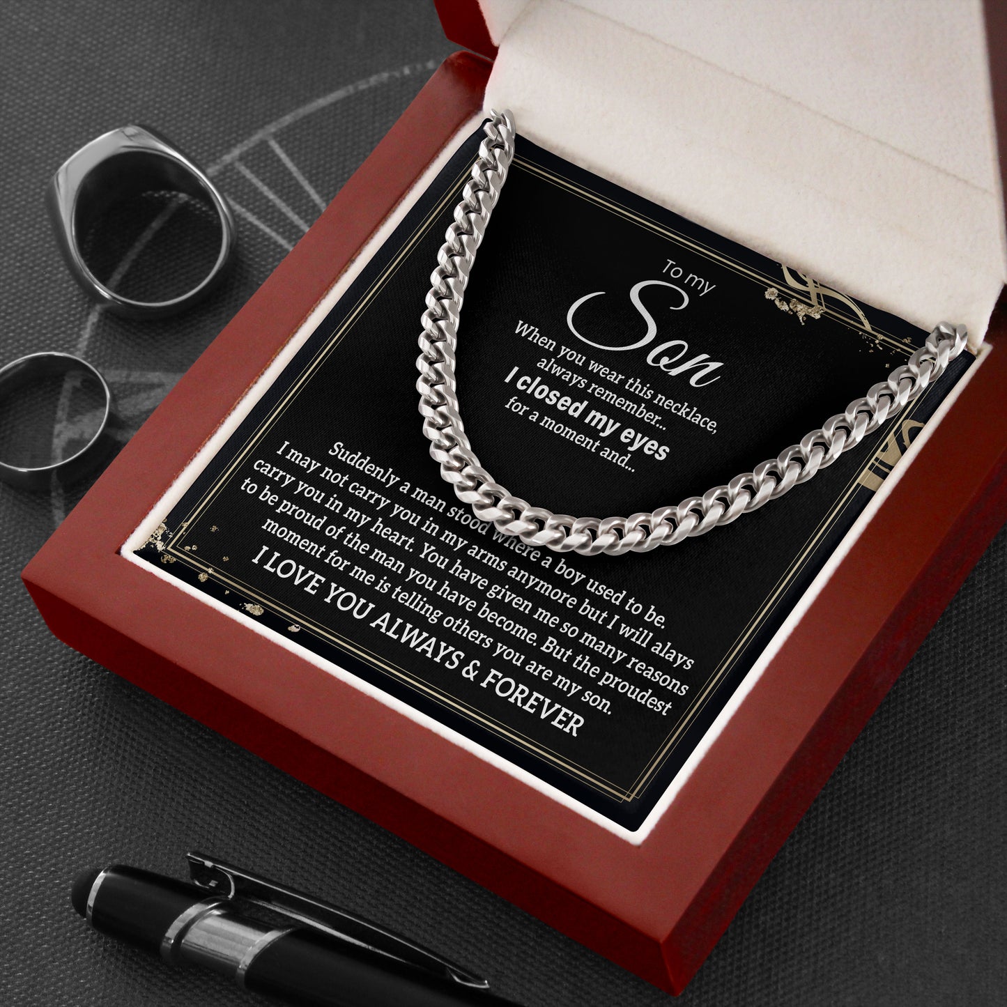 To My Son Birthday Necklace Gift from Parents