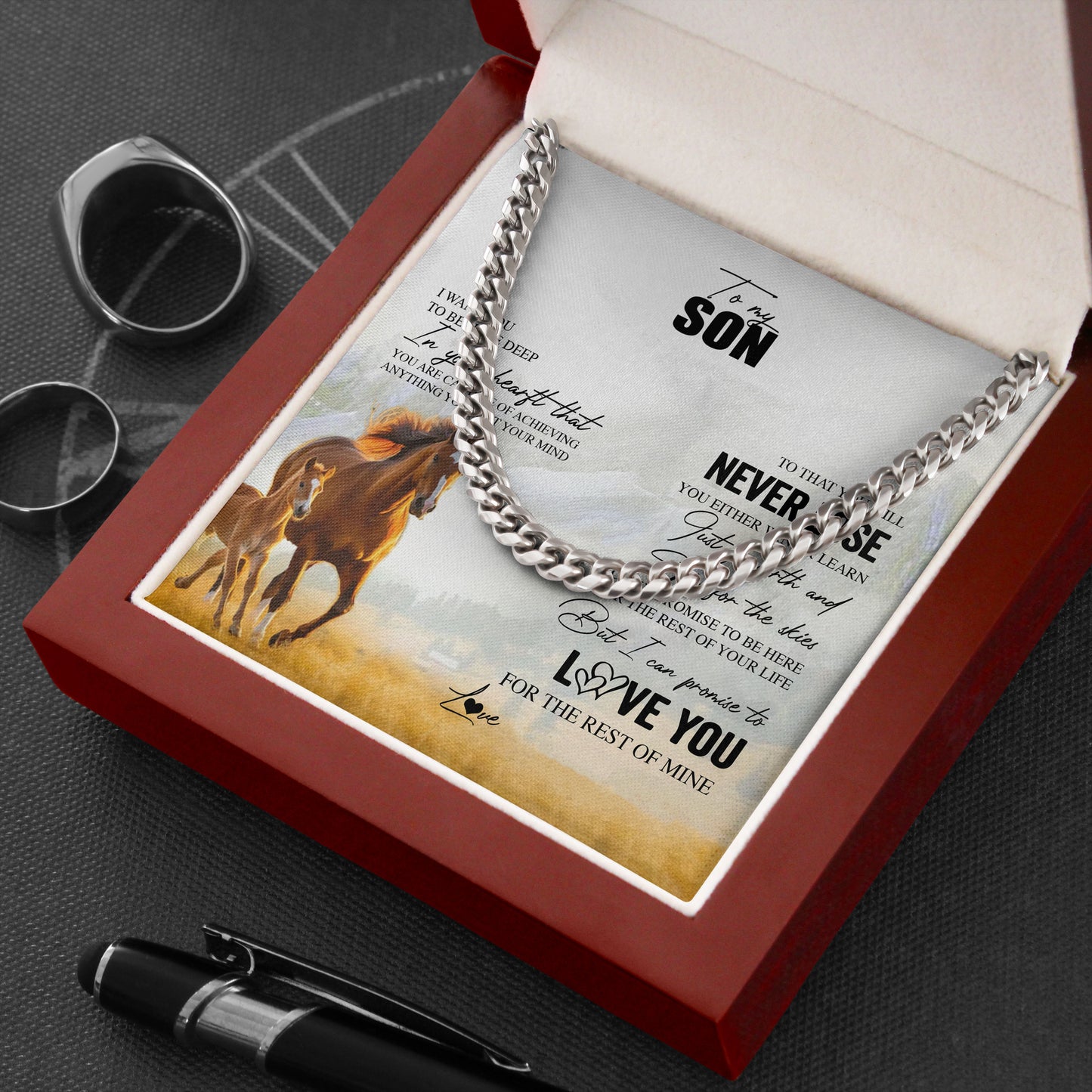 To My Son Graduation Cuban Link Necklace Gift