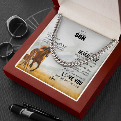 To My Son Graduation Cuban Link Necklace Gift